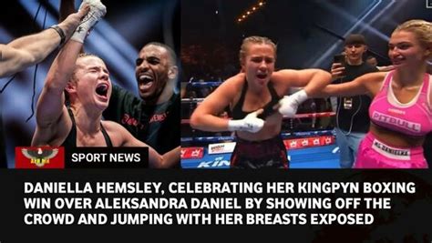 daniella hemsley flashing the crowd|Kingpyn Boxing video: Daniella Hemsley flashes fans。